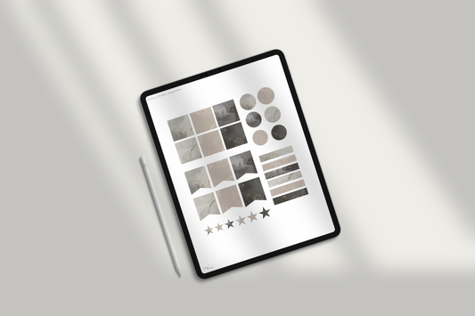 Minimalist Moody Marble Digital Stickers for Digital Planners