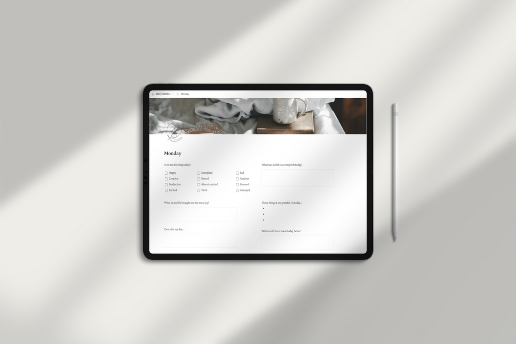 Daily Reflection Notion Template by Chasing Dewdrops